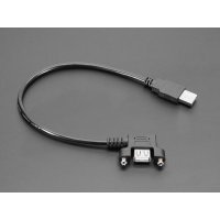 Adafruit 6004 Panel Mount USB Cable - USB A Plug to USB A Right Angle Socket - 30cm