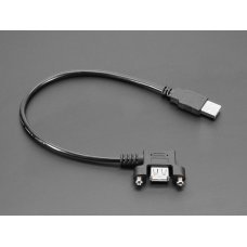 Adafruit 6004 Panel Mount USB Cable - USB A Plug to USB A Right Angle Socket - 30cm