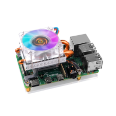 Low-Profile ICE Tower RGB LED Light Cooling Fan for Raspberry Pi 4 B / 3B+ / 3B