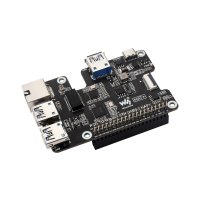 Waveshare 27541 PCIe To Gigabit Ethernet And USB 3.2 Gen1 HAT For Raspberry Pi 5, 3x USB 3.2 Gen1, 1x Gigabit Ethernet, Driver-Free, Plug And Play, Raspberry Pi 5 PCIe HAT