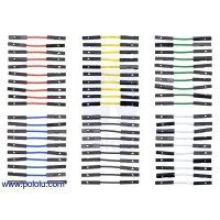 Pololu 3860 / 3863 Premium Jumper Wire 60-Piece 6-Color Assortment F-F - 1 inch / 2 inch